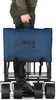 A person is holding a folded blue cart. Voir les images du produit