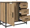 A product image of a wooden cabinet with black metal framing. Podgląd zdjęcia produktu