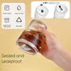 Fine Life Pro Gläser-Set Gerippte Glasbecher mit Deckel und Produktbild-Vorschau 5