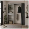 Offene Garderobe mit Vorhang Betonoptik Produktbild-Vorschau 1