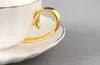 Porcelain White Cup 220ml Gold Edge Elegance Koffie Voor Productafbeelding-voorbeeld 4