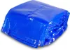 A folded blue solar cover for a round pool. Produktbild-Vorschau