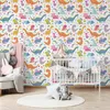 10m VLIES TAPETE Rolle Kinderzimmer Dinosaurier Blumen Produktbild-Vorschau 2