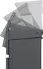 A side view of a dark gray mailbox with a newspaper compartment. Voir les images du produit
