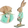 com-four® 2x Deko-Aufsteller für Ostern - Osterhasen-Paar Produktbild-Vorschau 3