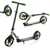 Multiple views of a scooter, including a close-up of the handlebars and wheels, and a full view of the scooter. Náhled obrázku produktu