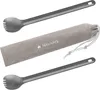 Navaris 2in1 Titan Camping Besteck lang 2er Set - 2x extra Produktbild-Vorschau 1