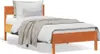 Design Massivholzbett mit Kopfteil Wachsbraun 75x190 cm Produktbild-Vorschau 1