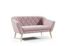 A pink velvet loveseat with a diamond-stitched backrest is shown against a white background. Anteprima dell’immagine prodotto