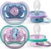 Two pairs of baby pacifiers with sea creature designs. Produktbild-Vorschau