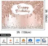 Set tovaglia compleanno oro rosa 137x187cm e sfondo Anteprima dell’immagine prodotto 5