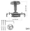 Edelstahl Look Gardinenstange Ø 20mm Deckenträger 2-läufig Produktbild-Vorschau 2