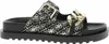 A single black Guess Fatema Pantolette sandal with gold chain detail and a patterned strap. Podgląd zdjęcia produktu