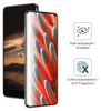 Two smartphones are shown, one with a landscape image and the other with a floral image. Icons and text describing product features are on the right. Produktbild-Vorschau