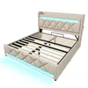 A bed frame with LED lighting. Produktbild-Vorschau