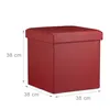 Relaxdays Pouf pieghevole, cubo con vano portaoggetti, Anteprima dell’immagine prodotto 3
