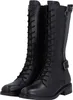 A pair of black leather lace-up boots with a side zipper. Produktbild-Vorschau