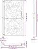 Diagrams showing the dimensions of a black metal garden gate with a floral design. Anteprima dell’immagine prodotto