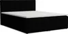 A black boxspring bed with a white mattress topper is shown against a white background. Voir les images du produit