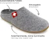 Living Kitzbühel Pantoffel Filz Schweizer Kreuz Grau Größe Produktbild-Vorschau 48