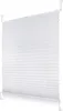 A white pleated blind is shown against a white background, attached to a window frame by clips. Produktbild-Vorschau