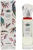 A perfume bottle and its packaging are displayed side-by-side against a white background. The packaging features a colorful, abstract floral pattern and the brand name "sisley". The perfume bottle is clear glass with a clear, faceted cap and a red band aro Produktbild-Vorschau