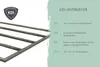 A close-up of wooden beams with a graphic overlay detailing product features. Produktbild-Vorschau