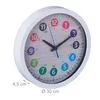 Relaxdays Wanduhr Kinder, Ø 30 cm, bunte Zahlen, Uhrzeit Produktbild-Vorschau 4