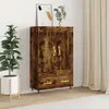 vidaXL Credenza rovere affumicato 69,5x31x115 cm materiale Anteprima dell’immagine prodotto 1