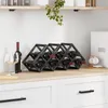 vidaXL Stojan na víno černý dubový vzhled 63 x 16,5 x 25 cm Náhled obrázku produktu 3