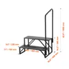 A diagram of a two-step RV stair with dimensions. Voir les images du produit