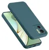 A teal silicone phone case is shown on top of a smartphone. Produktbild-Vorschau