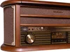Close-up of a retro-style stereo system with a digital display and controls. Produktbild-Vorschau
