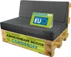 A two-piece cushion set for a pallet sofa, made of cord fabric, with a "Made in EU" label. Produktbild-Vorschau