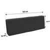 A dark grey rectangular cushion with dimension labels. Produktbild-Vorschau