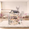Aga MDF Holzpuppenhaus + Möbel 78cm schwarz LED Produktbild-Vorschau 22