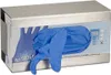 A box of blue nitrile gloves in a silver wall-mounted dispenser. Anteprima dell’immagine prodotto