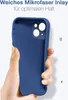 A hand holding a blue phone case. Produktbild-Vorschau