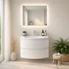 Mobile bagno sospeso 70cm curvo bianco lucido moderno | Los Anteprima dell’immagine prodotto 1
