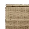 A close-up view of the woven texture of a beige poly rattan garden storage box. Náhled obrázku produktu