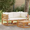 vidaXL Modulare Ecksofas 2 Stk. mit Auflagen Cremeweiß Produktbild-Vorschau 2