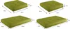 Four images of green cushions with dimensions labeled. Produktbild-Vorschau