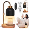 A collage of images showing a candle warmer lamp, its components, and a woman relaxing with a book. Náhled obrázku produktu