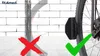A split image showing a bicycle wheel with a red cross on the left and a green checkmark on the right, indicating a correct and incorrect way to attach something to the wheel. Náhled obrázku produktu