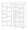 Regał NUBIA NB-05 w Stylu LOFT Szerokość 80 cm 3 drzwiczki Podgląd zdjęcia produktu 5