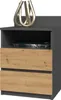 VBChome Nachttisch 40 x 32 x 59 cm Eiche Artisan - Antrazit Produktbild-Vorschau 4