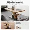 A coffee table in a living room setting, with a smaller inset image showing dimensions and a feature highlight. Produktbild-Vorschau