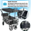 IMLEX Bollerwagen faltbar mit Dach IM-4268 Schwarz | Hohe Produktbild-Vorschau 7