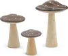 Set de 3 champignons en bois à poser - 14 / 10 / 7 cm - Voir les images du produit 1