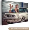 MuchoWow® - Leinwandbilder - Auto - Oldtimer - Frau, Produktbild-Vorschau 1